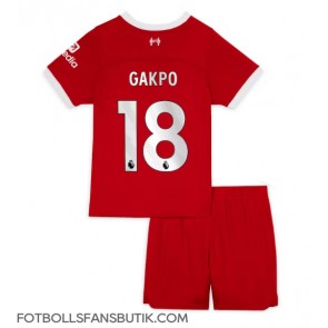 Liverpool Cody Gakpo #18 Replika Hemmatröja Barn 2023-24 Kortärmad (+ Korta byxor)